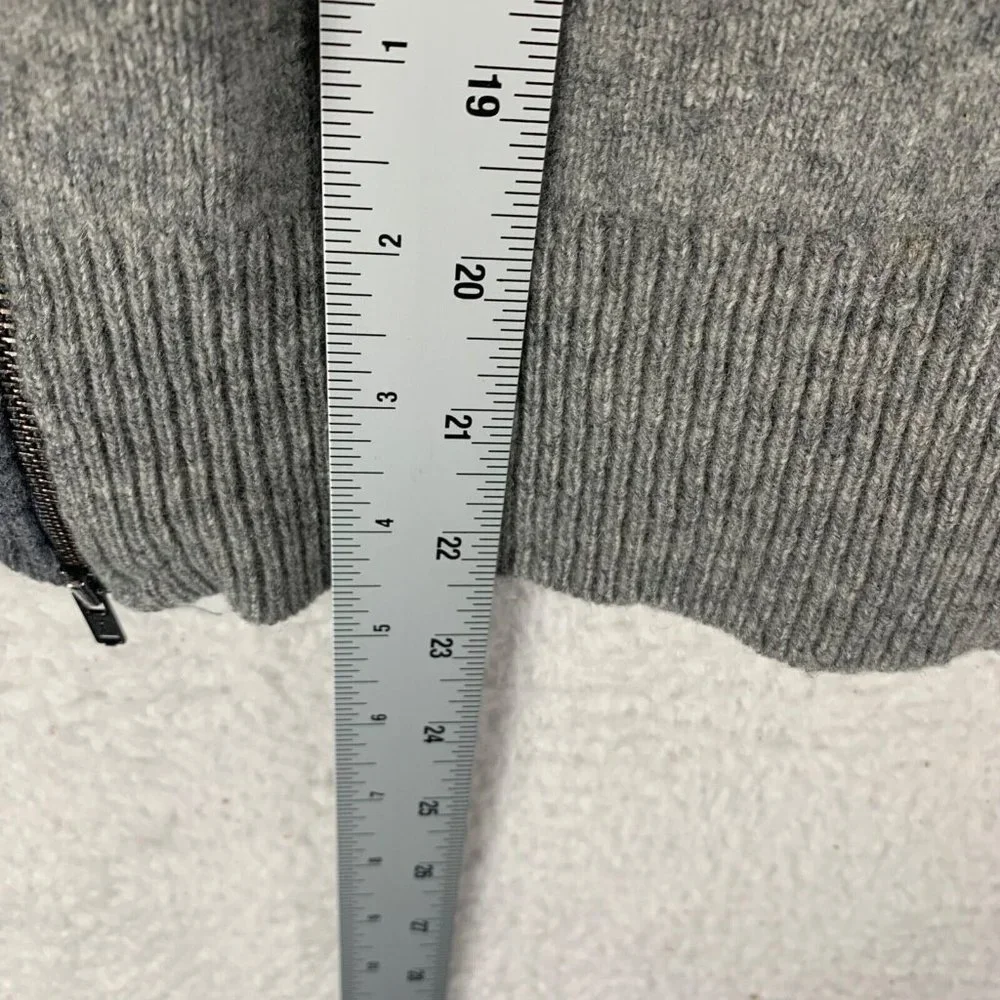 J.Crew Womens Colorblock Crew Neck Double Zip Knit Wool Grey Sweater Size M 8746
